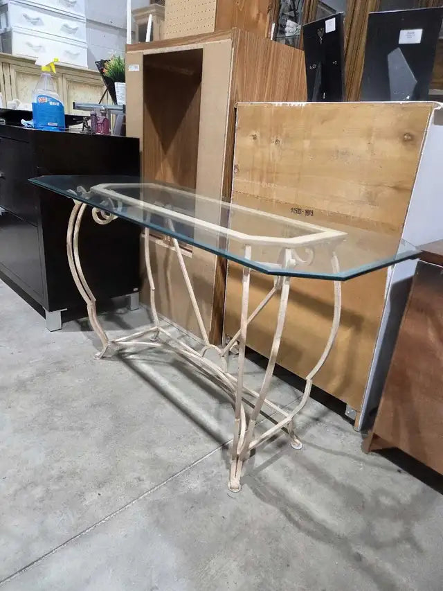 Glass Top Console Table