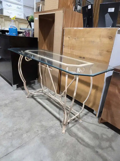 Glass Top Console Table