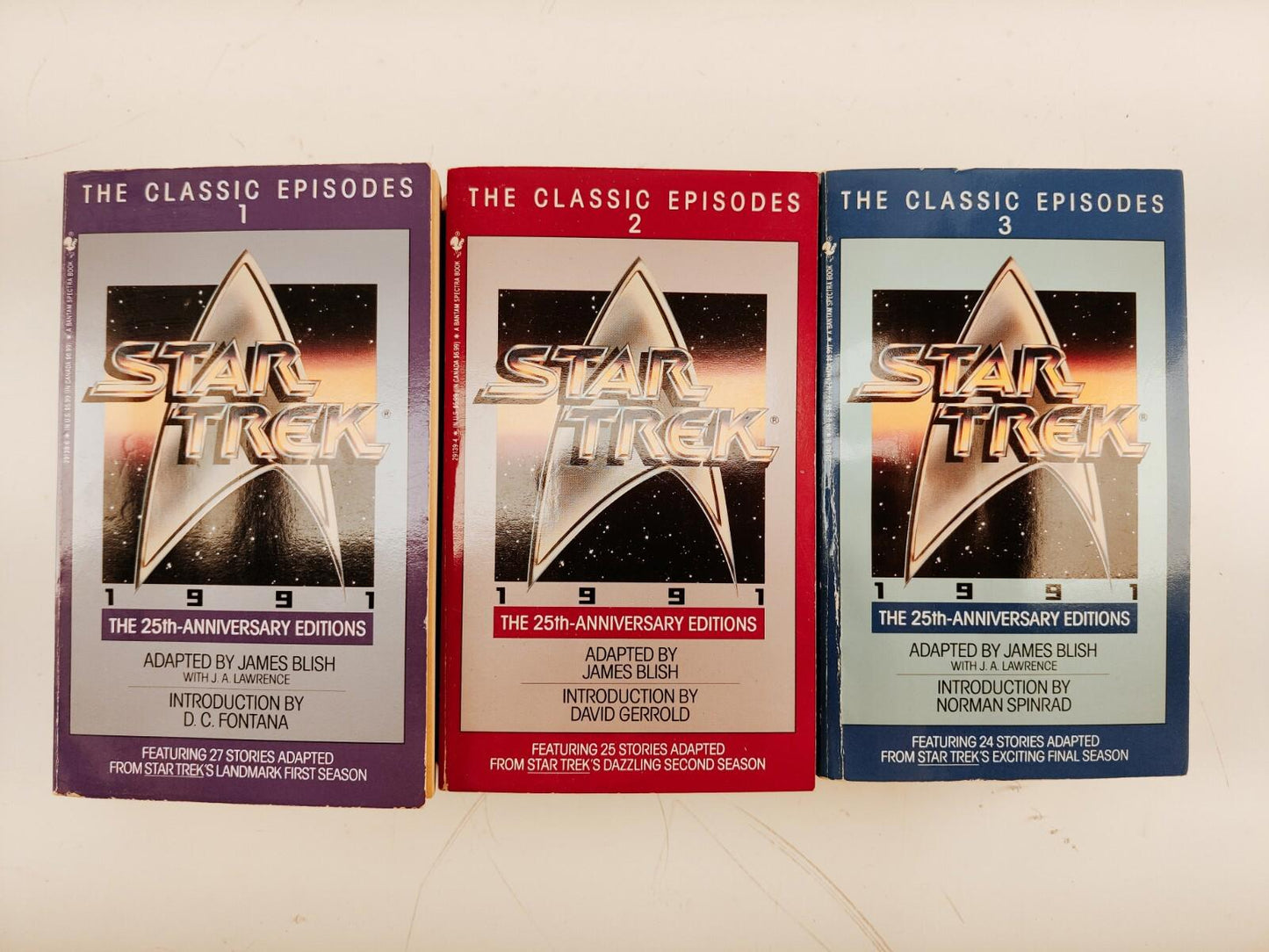 Star Trek The Classic Episodes Books 25th Anniversary Edition 1991 Lot of Three