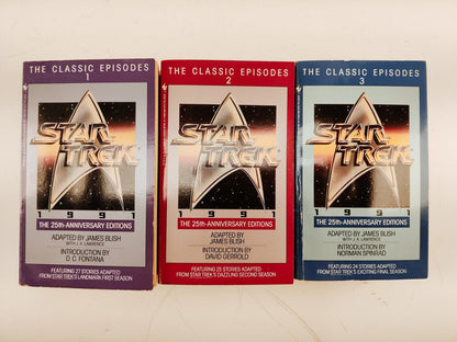 Star Trek The Classic Episodes Books 25th Anniversary Edition 1991 Lot of Three