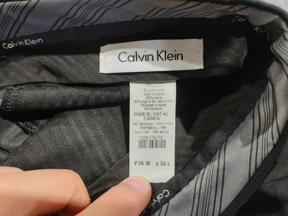 Excellent Condition Calvin Klein Men's Dress Pants Black 100% Wool Size 36x30
