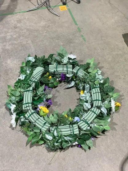 Purple and Yellow Floral Wreath Arrangement 40”
