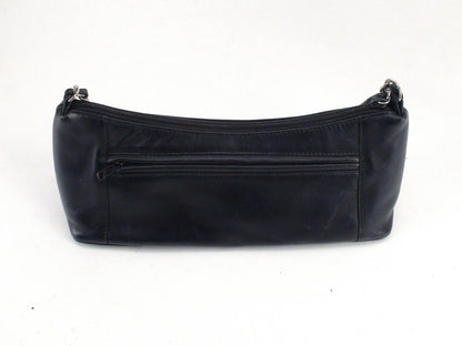 Derek Alexander Black Leather Purse With Chain Strap 12" x 4"