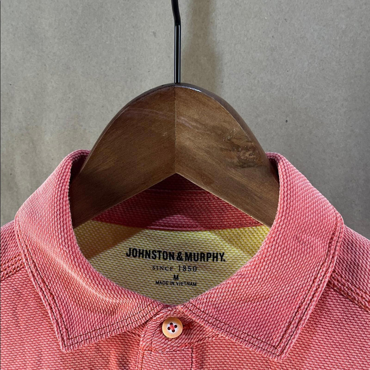 Johnston & Murphy Coral Polo Shirt Size M
