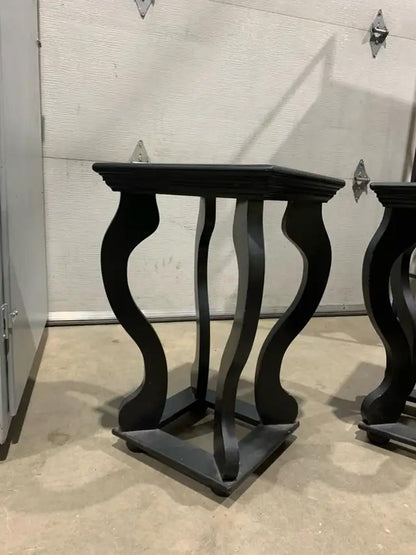 Square Black Side Tables with curved legs