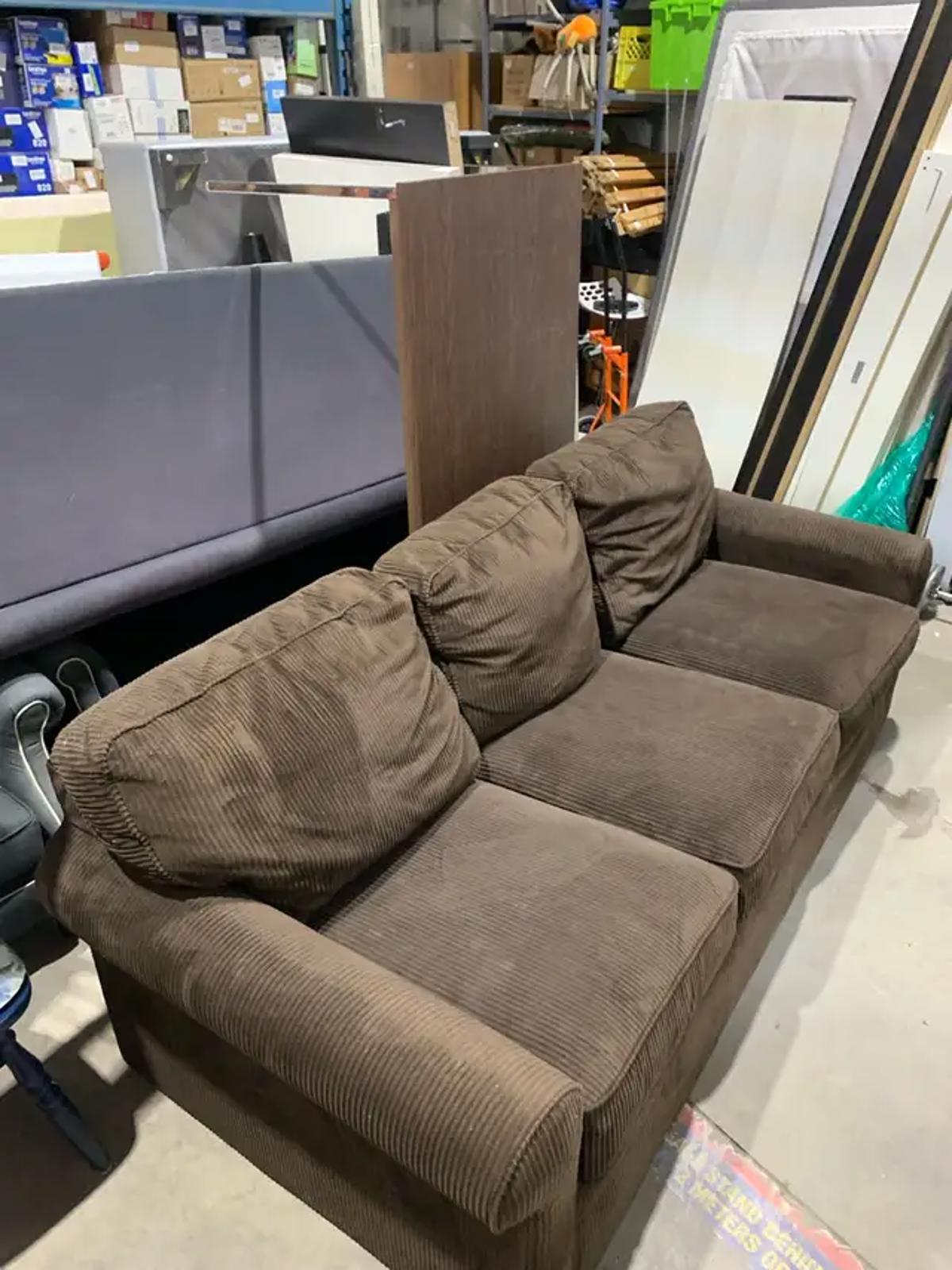 Brown Cordaroy La-Z-Boy Sofa