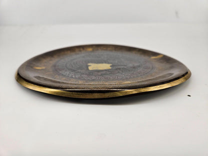 Egyptian Etched Copper Decorative 25cm Wall Plate