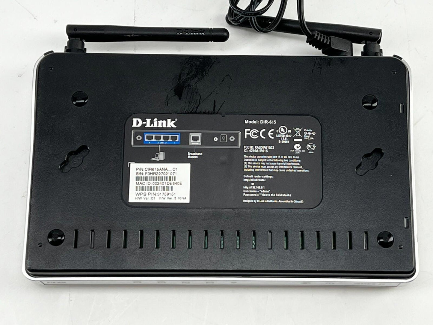 D-Link DIR-615 300Mbps 4-Port 10/100 Wireless N300 Router Dual Band