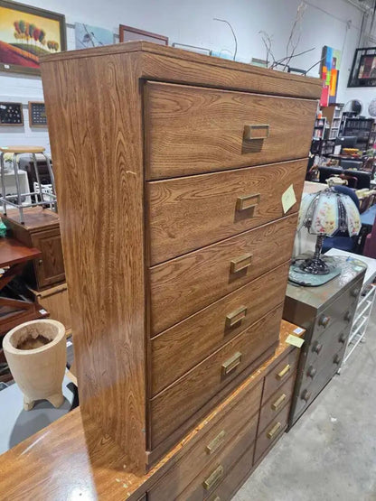 Oak Effect Dresser Set