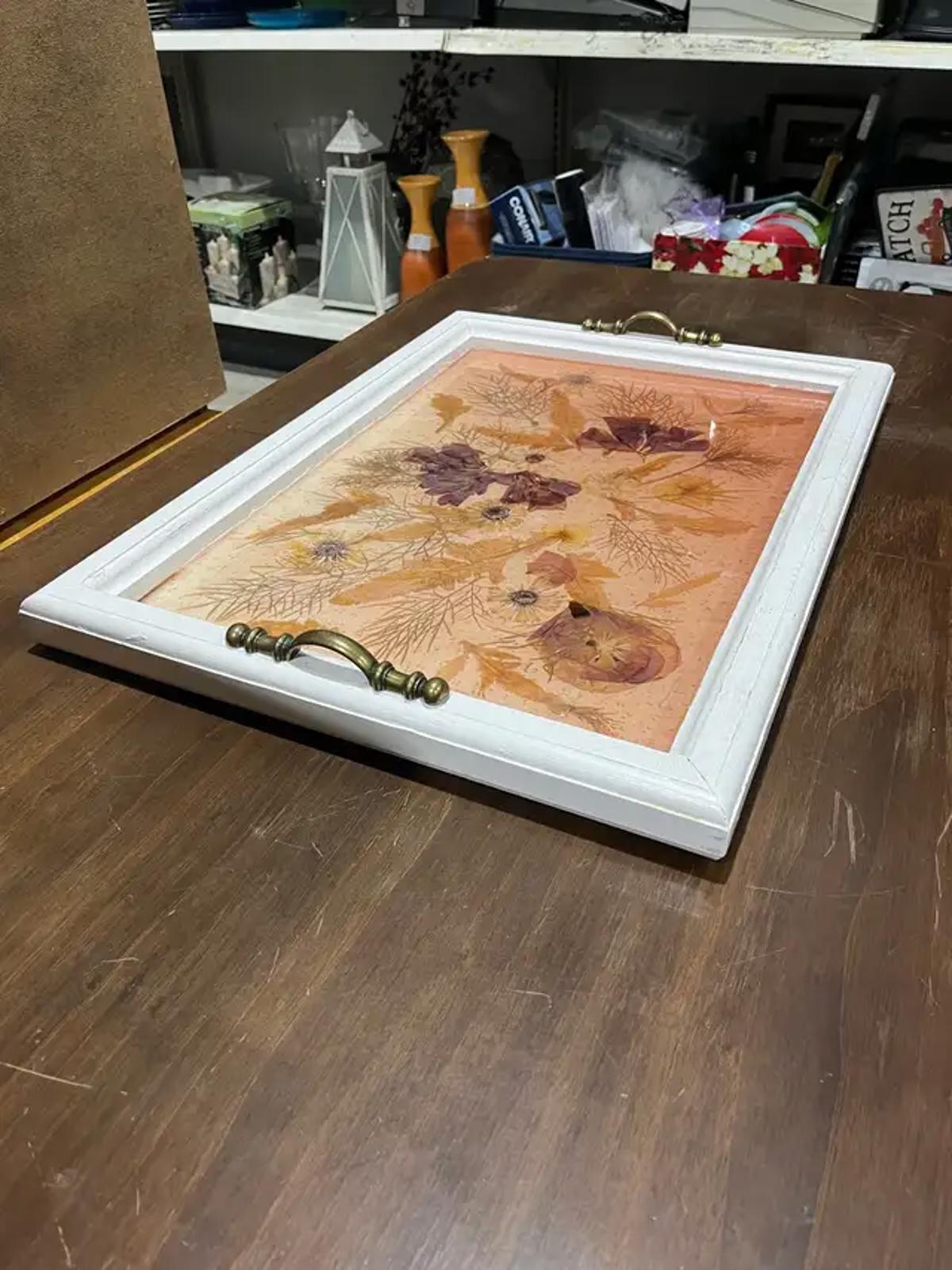 Framed Floral Tray