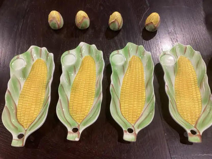 Ceramic Corn on the Cob Dishes - Set of 4