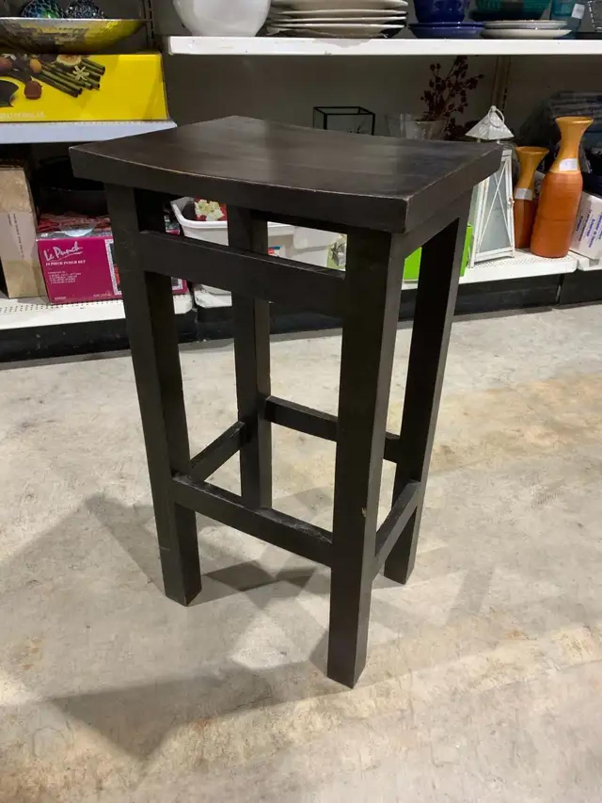 Rustic Wooden Bar Stool - Black