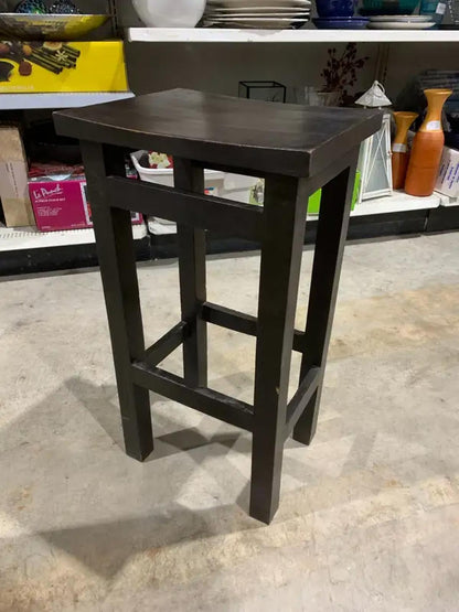Rustic Wooden Bar Stool - Black