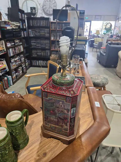 Vintage Frederick Cooper Tea Canister Table Lamp