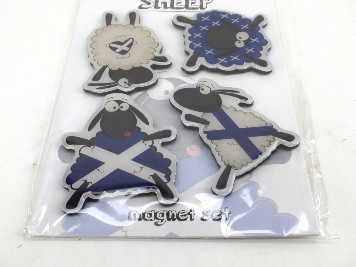 Scottish Saltire Sheep Souvenir Gift Magnet Set Of 4 - New And Sealed