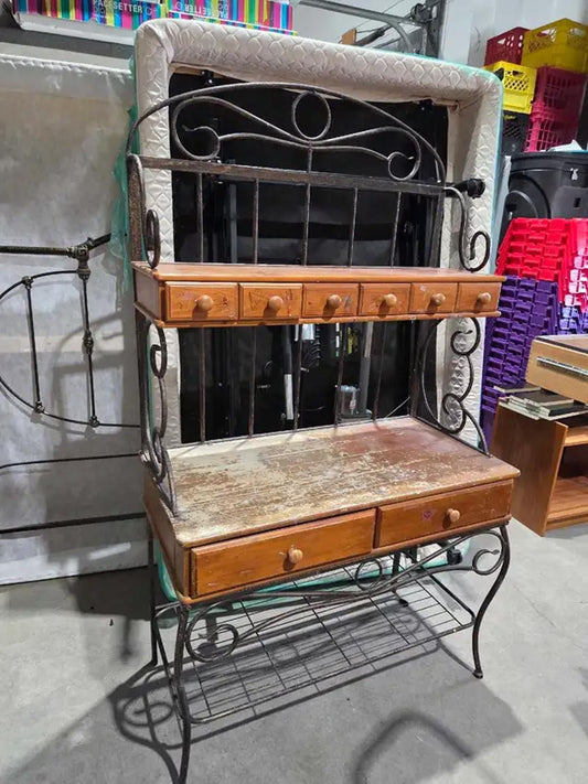Vintage Wood/Iron Baker's Rack - Restoration Project