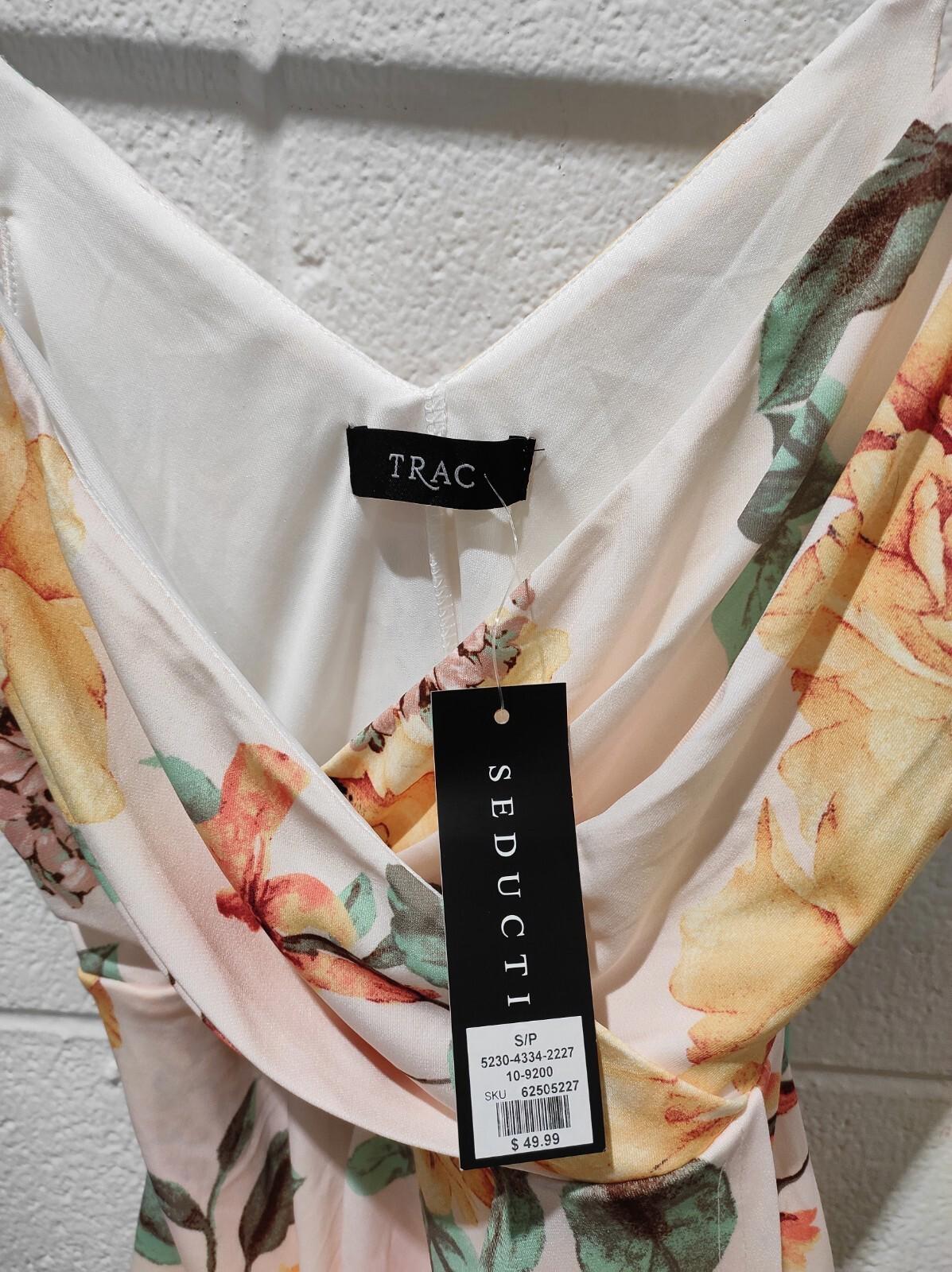NWT Seduction Trac Size- S Midi Strappy Back Floral Tank Dress Petal Pink