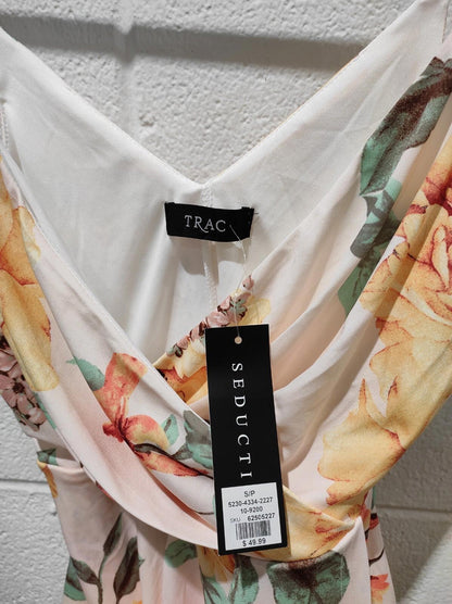 NWT Seduction Trac Size- S Midi Strappy Back Floral Tank Dress Petal Pink