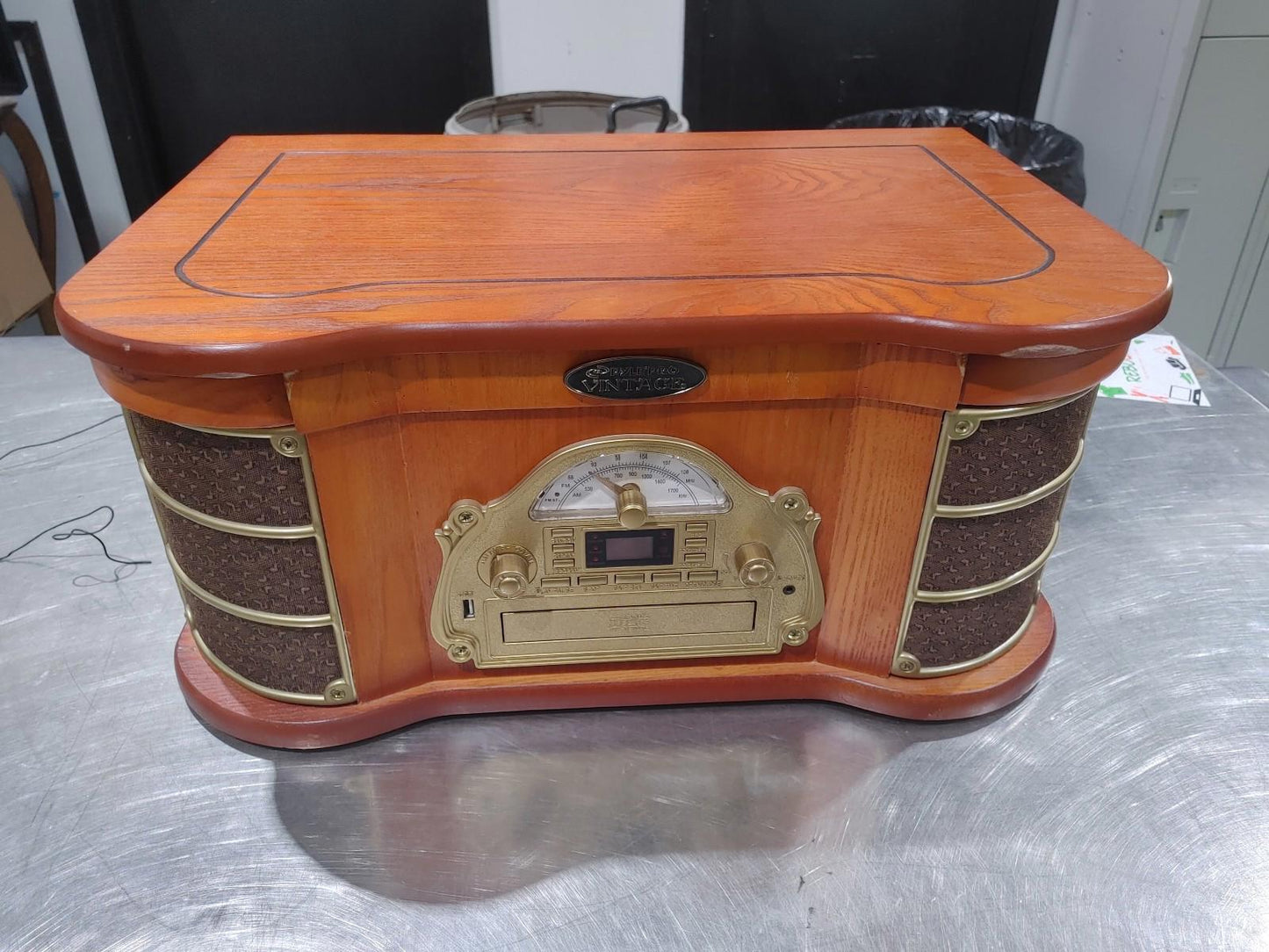 PylePro Vintage PTCDS2UI Nostalgia Music System Brown Untested - Fair