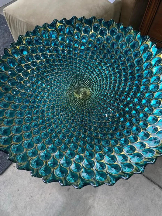 Anton Studio Designs Green Peacock Bowl