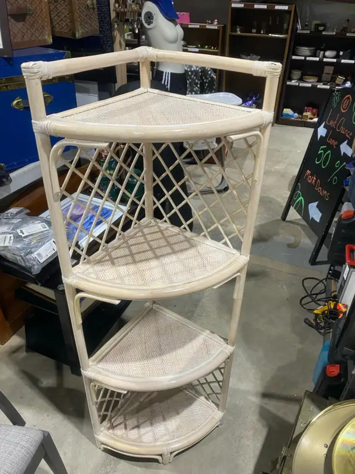 Rattan Corner Shelf