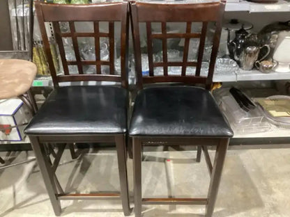 Brown and Black Bar Stools - 2 Available