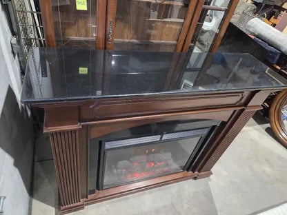 Electric Twin Star Wooden/Marble Fireplace