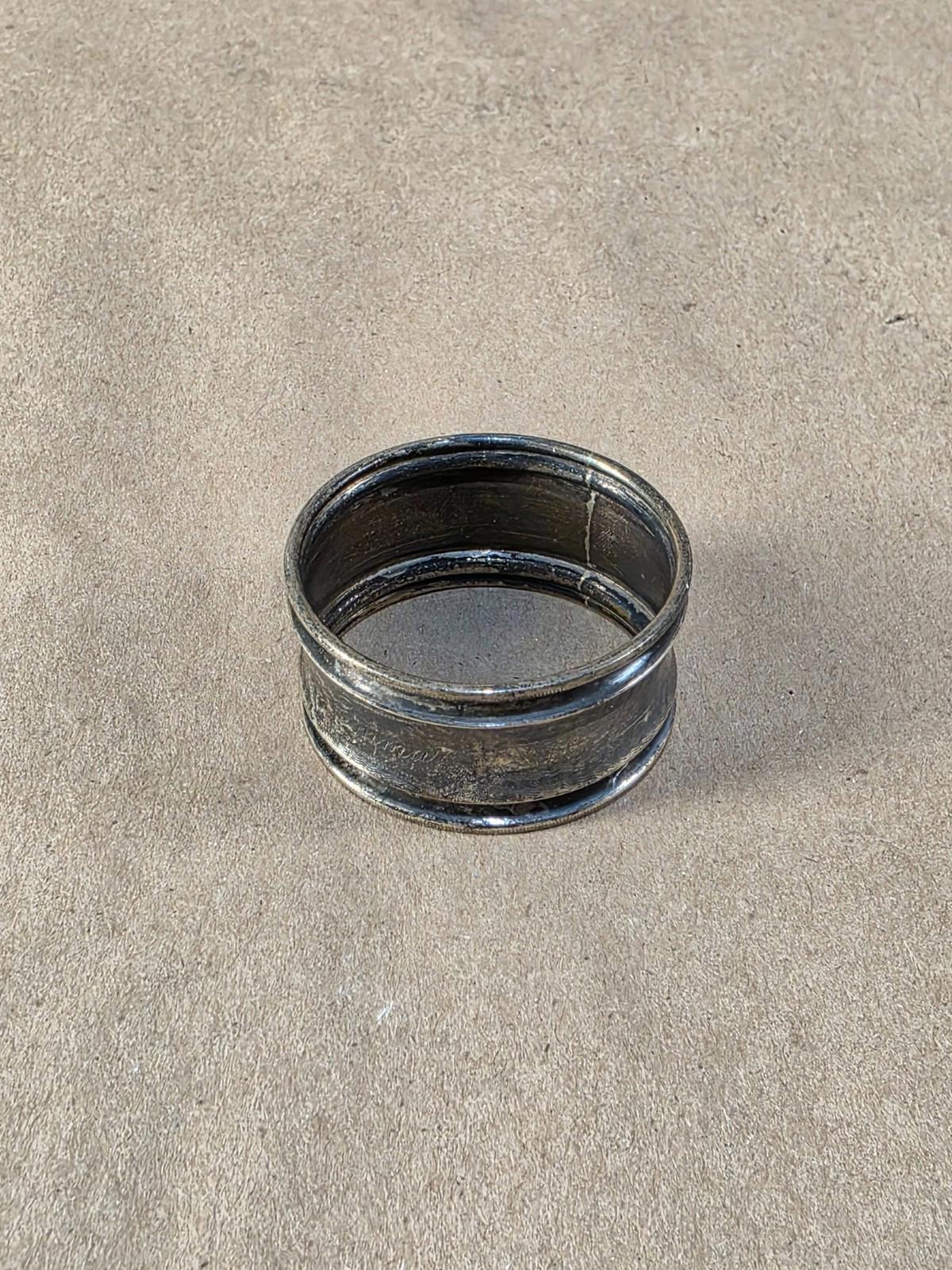 Antique STERLING Silverplated NAPKIN RING Unsigned