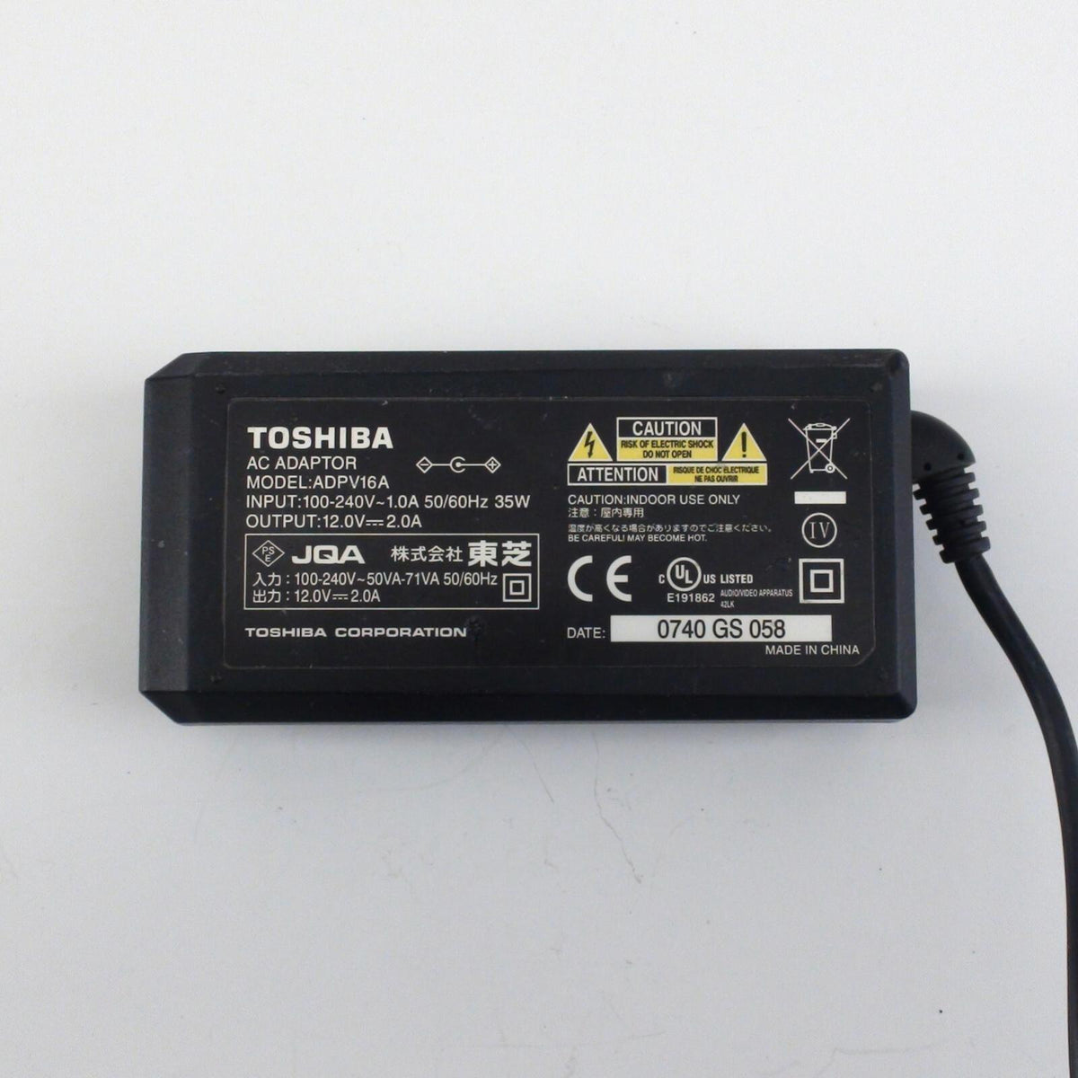 Genuine Toshiba ADPV16A AC Adaptor Charger