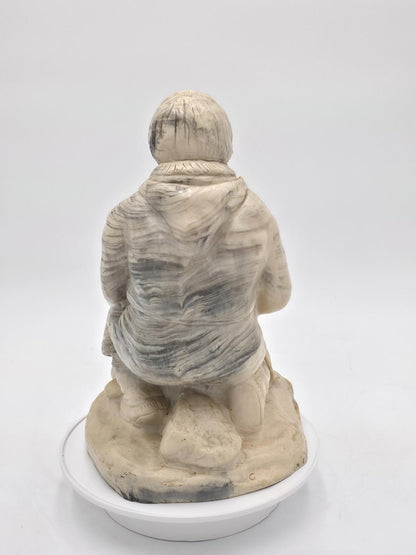 Vintage Inuit "The Hunt" Sculpture Eskimo Canada Signed Soapstone Hand Carved