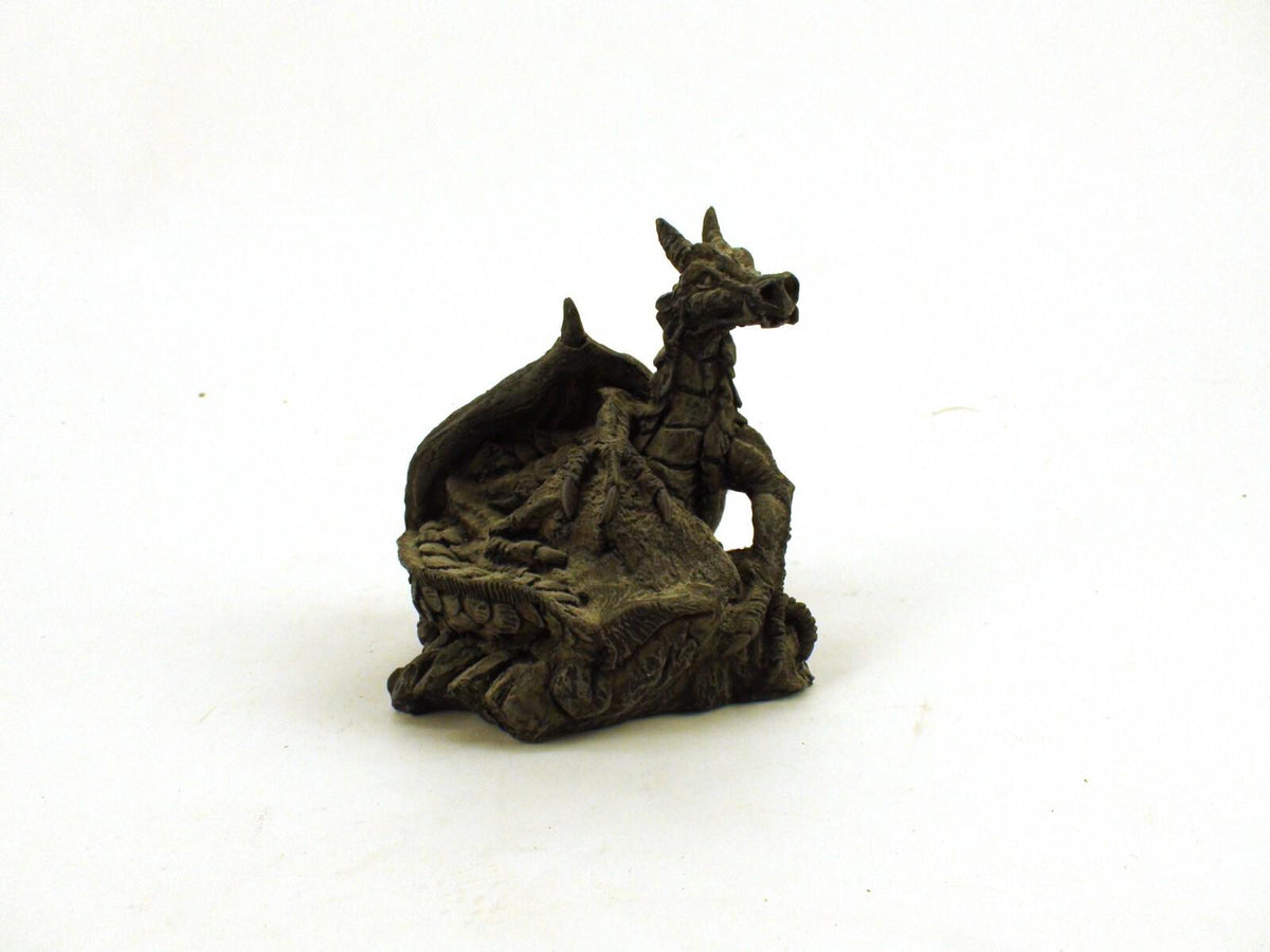 DS Brand Dragon Statue 3" - DND Fantasy Wyvern Perched On Rock - Unpainted