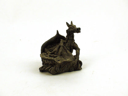 DS Brand Dragon Statue 3" - DND Fantasy Wyvern Perched On Rock - Unpainted