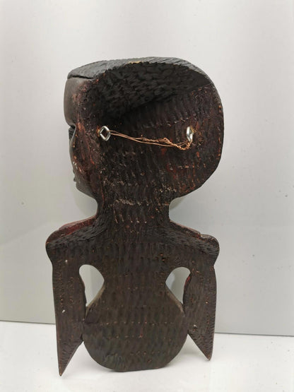 Carved Wooden African Man and woman Profile Wall Art decor collectible face art