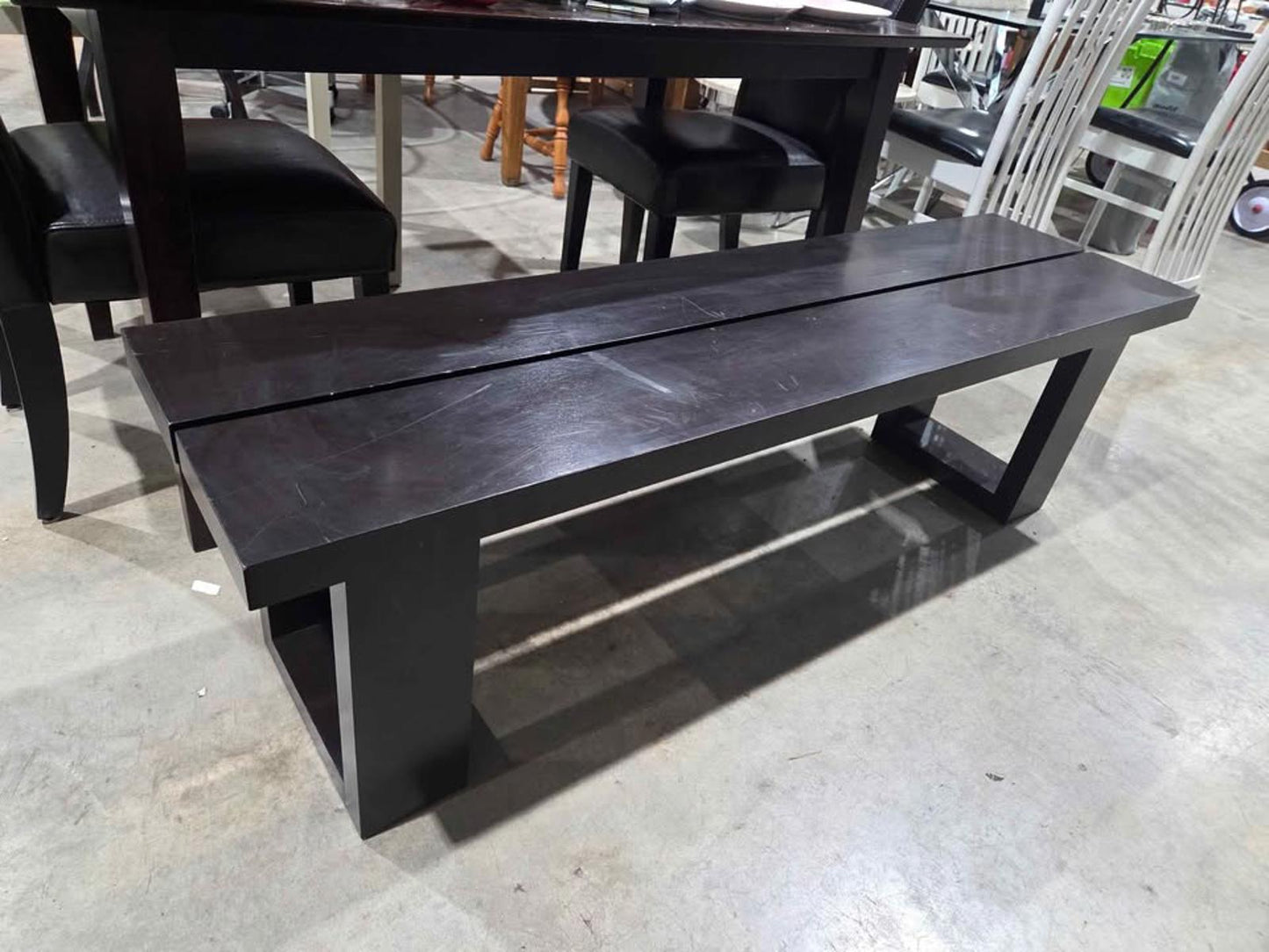 Modern Dark Wood Dining Bench