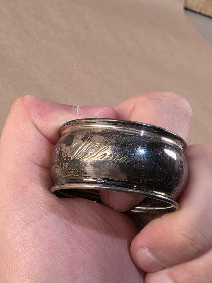 Vintage English Birks Sterling Napkin Ring engraving