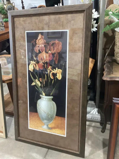 “Vase of Irises” Recreation - Framed Wall Art