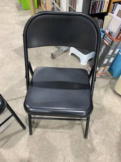 Black Metal Folding Chair - set of 2