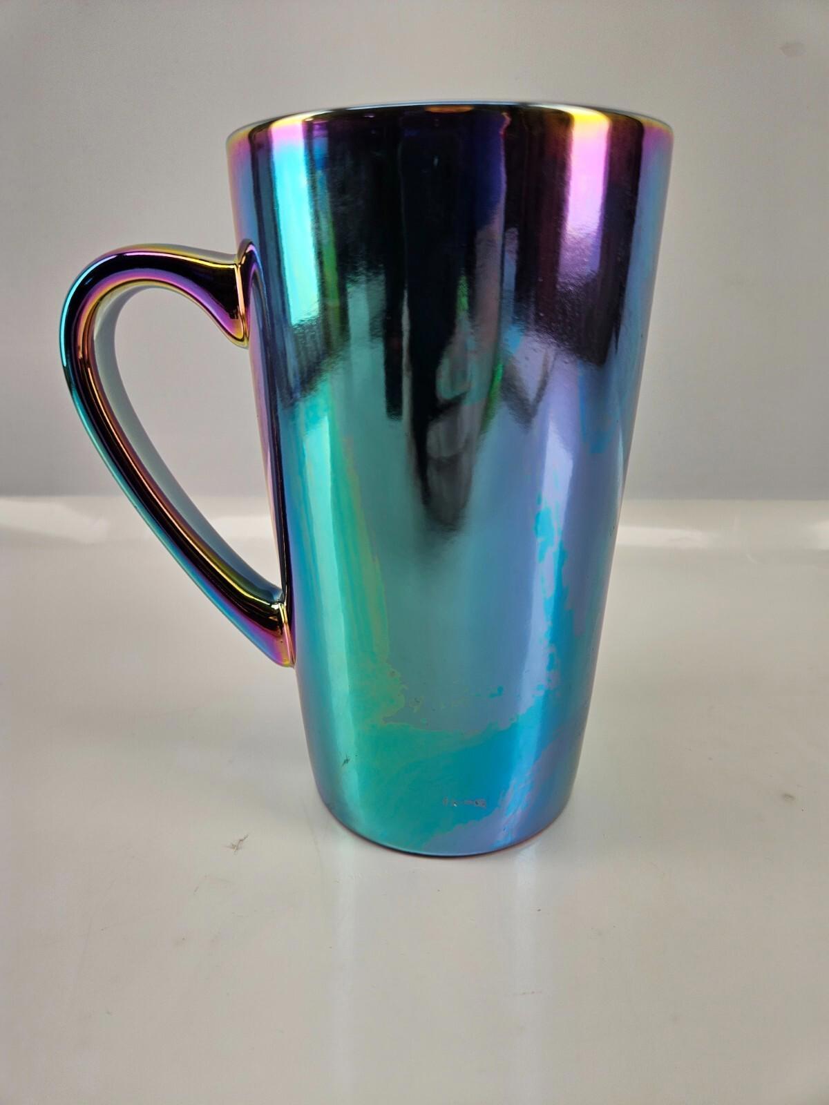Starbucks Coffee Mug 16oz Rainbow Holographic Iridescent Oil Slick 2022 Holiday