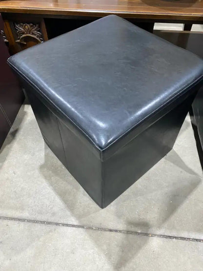 Black Storage Ottoman