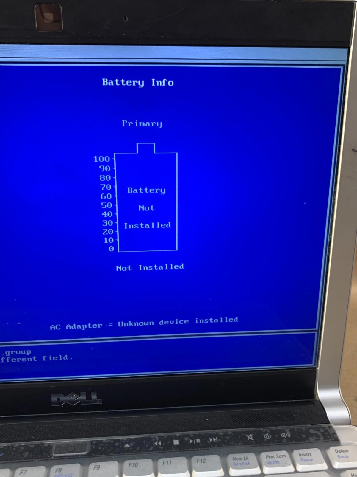 Dell XPS M1330 Core 2 Duo 2GHz, 4GB RAM Boots To BIOS Good Screen