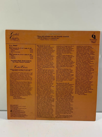 Vinyl LP: Paul Badura-Skoda, "Mozart Piano Concertos Nos 21 & 24," 1972 Stereo