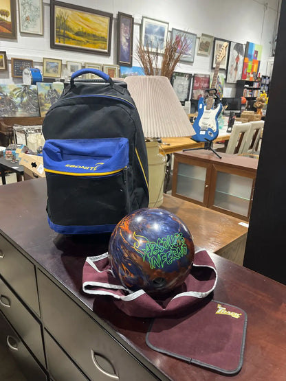 Brunswick Absolute inferno bowling ball with backpack