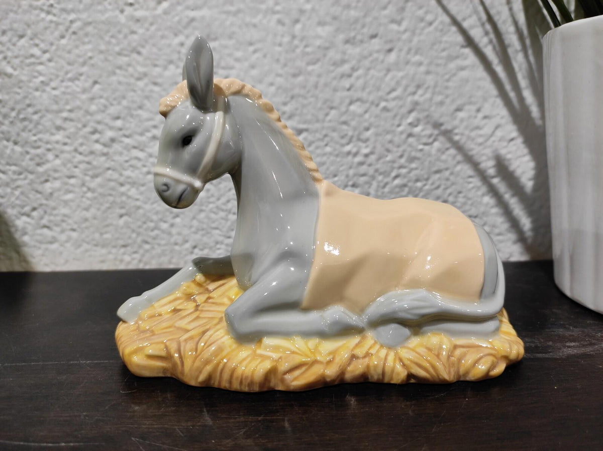 Figurines de crèche en céramique Hallmark (âne et vache)