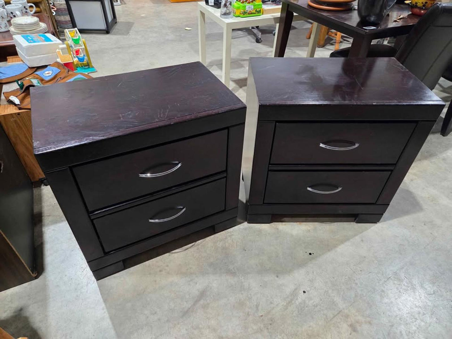 Dark Brown Nightstands Set of 2