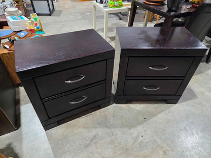 Dark Brown Nightstands Set of 2