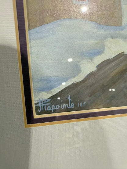 Snowy Village Framed Painting