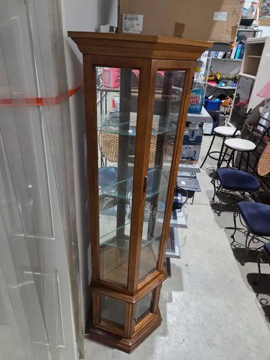 Wooden/Glass Mirrored Curio Cabinet