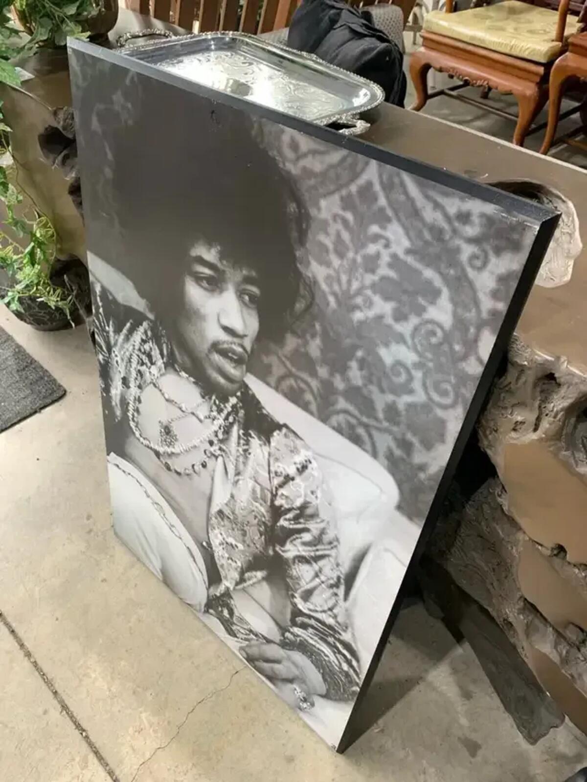 Jimi Hendrix Wooden Board Art Print 23.5” x 36”