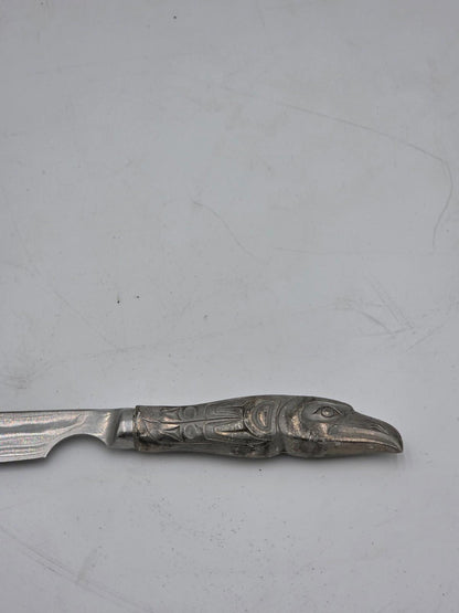Vintage Pewter Eagle carved on Cheese or Steak Knife (Made in Canada)