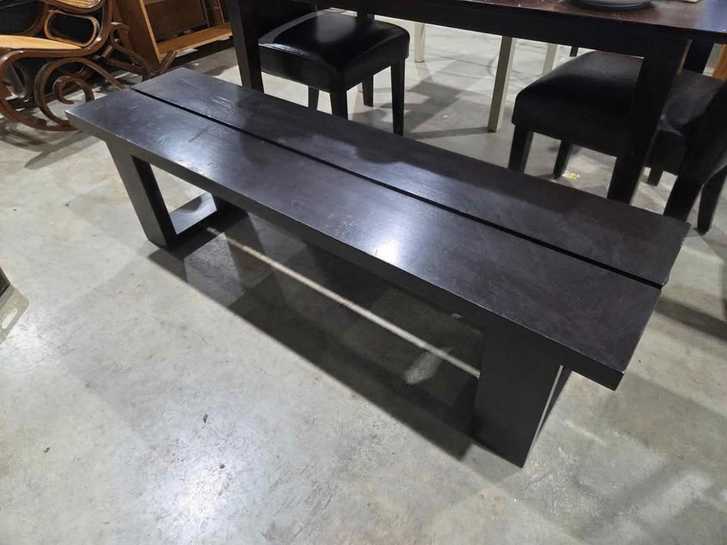 Modern Dark Wood Dining Bench